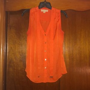 Tie front, sleeveless top